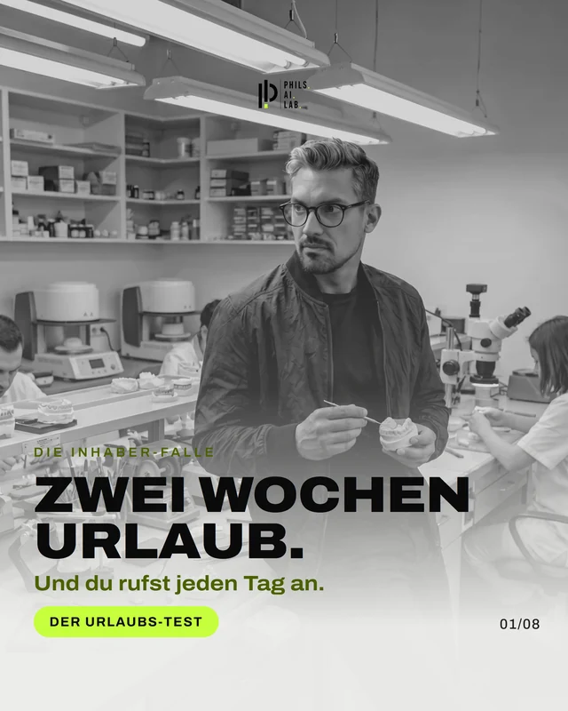 Cover-Slide: Zwei Wochen Urlaub. Und du rufst jeden Tag an.