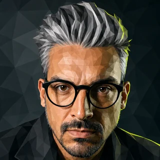 Philipp Butz, Porträt. Illustration im Polygon-Stil.